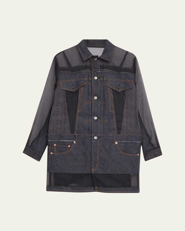 Sheer Denim Mini Dress